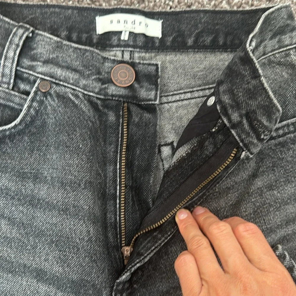 Sandro off black straight leg jeans - Picture 5 of 9